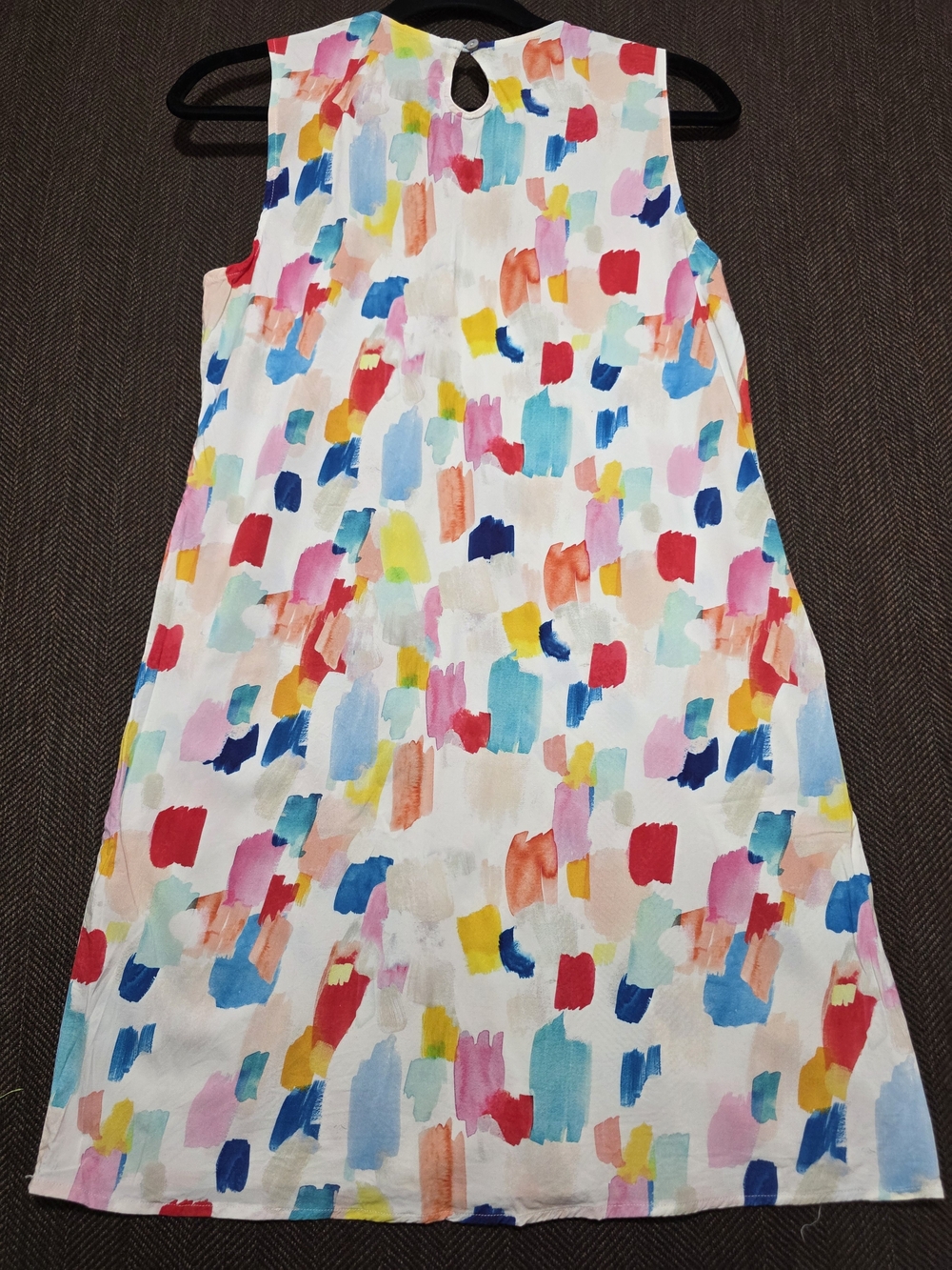 Marine Layer White Mini Dress with Multicolor Brushstroke Print - Picture 3 of 8